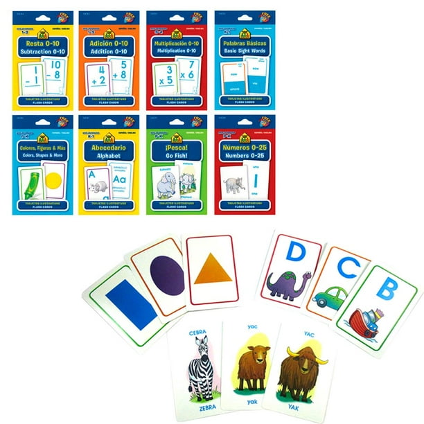 Fun Learning EN SP 52 Cards & 4 Activity Kids Alphabet ABC Flash Cards -